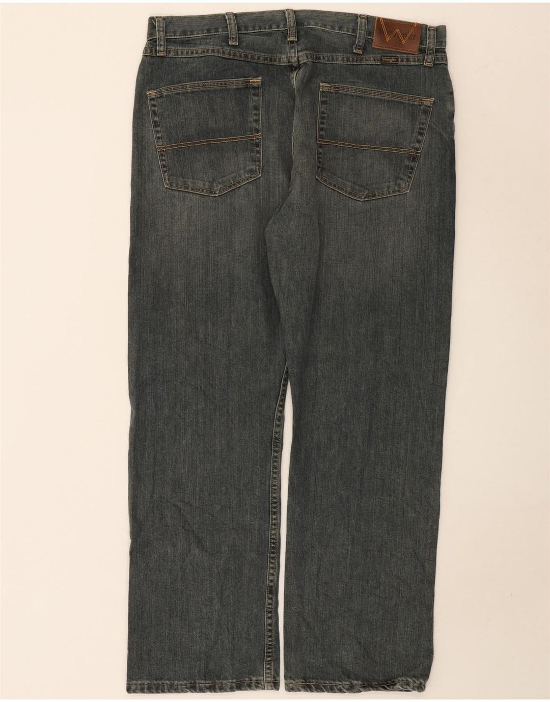 Wrangler Mens Straight Jeans W36 L29 Azul Algodão