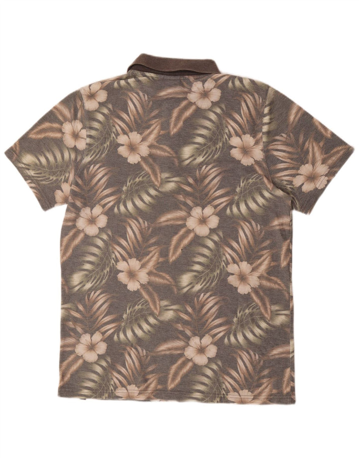 Camisa Polo Masculina Animal Médio Marrom Floral