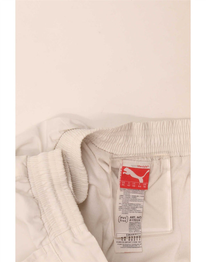 Calça de treino feminina Puma UK 16 grande poliéster branco