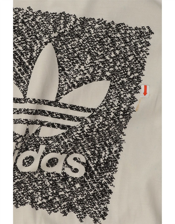 Adidas Mens Graphic T-Shirt Top Pequeno Algodão Branco