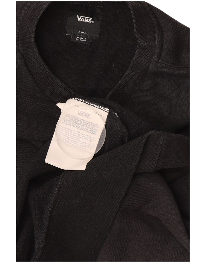 VANS Mens Graphic Moletom Jumper Pequeno Algodão Preto