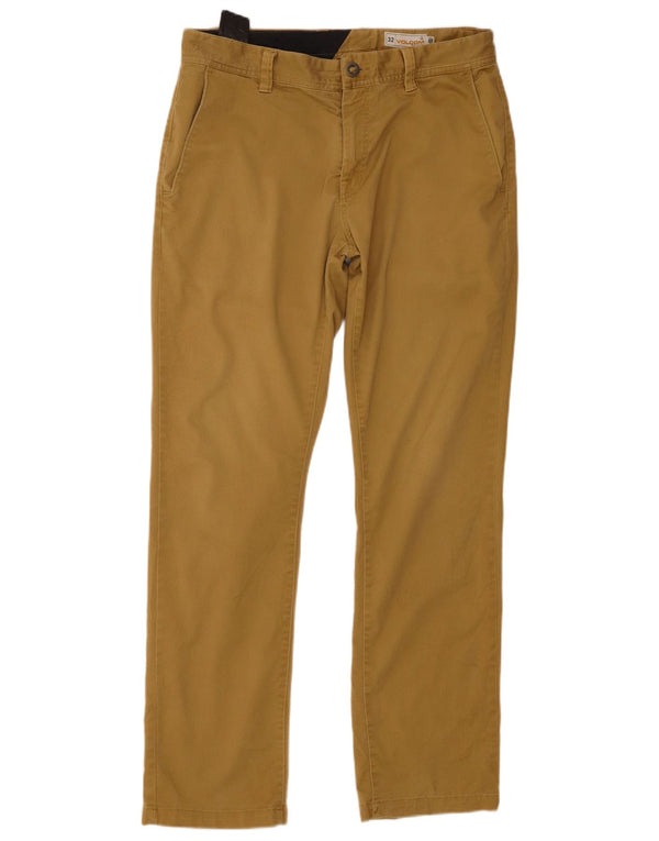 Volcom Mens Chino Trousers W32 L31 Brown Cotton
