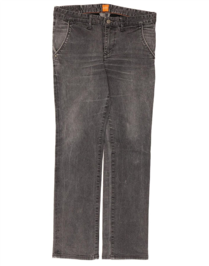 Hugo Boss Calça jeans reta masculina W32 L30 cinza