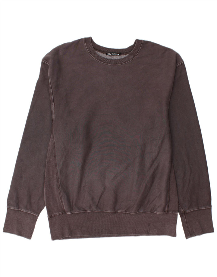 Zara Moletom Masculino Jumper Médio Cinza Algodão