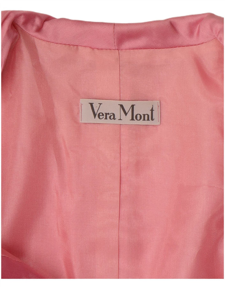 Jaqueta blazer feminina VERA MONT com 3 botões Reino Unido 14 médio rosa floral