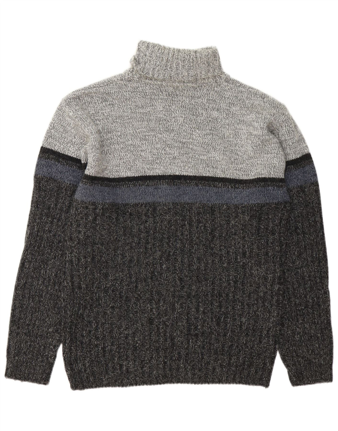 C&A Suéter masculino Canda Roll Neck Jumper grande bloco cinza