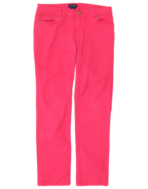Ralph Lauren Calças casuais justas para meninas 15-16 anos W30 L26 algodão rosa