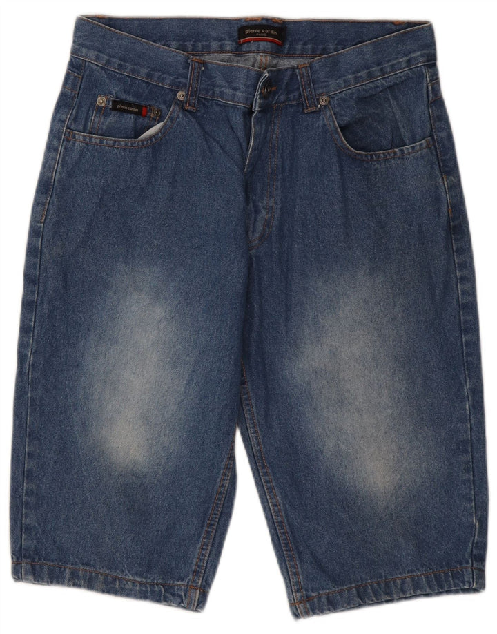 Shorts jeans masculino Pierre Cardin pequeno W28 algodão azul
