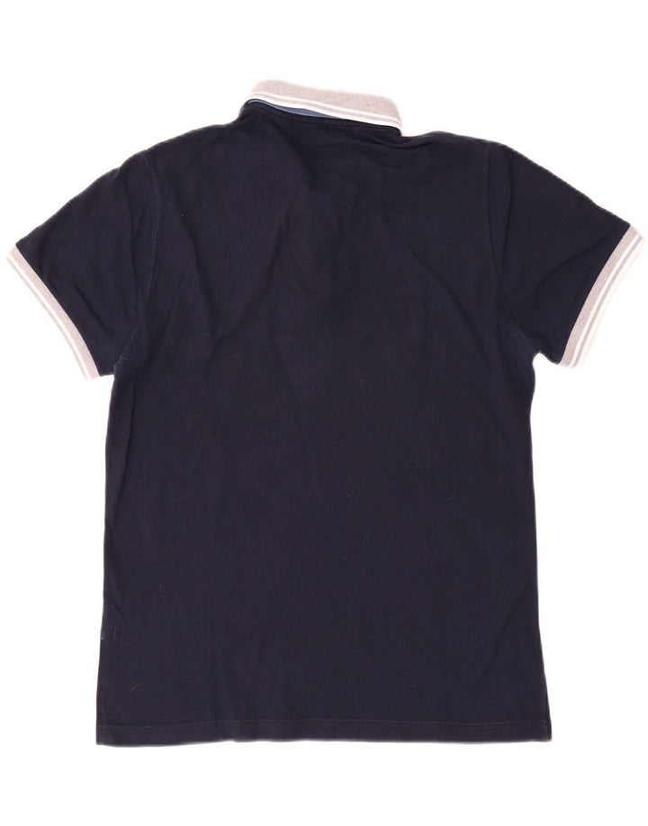 Camisa polo masculina Fred Perry médio azul marinho algodão colorblock