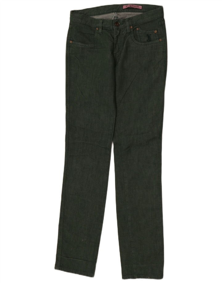 Calça jeans feminina Jeckerson W28 L34 verde