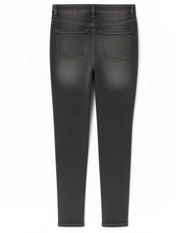Jeans skinny de cintura alta feminino Marks & Spencer Reino Unido 12 médio W27 L28 cinza