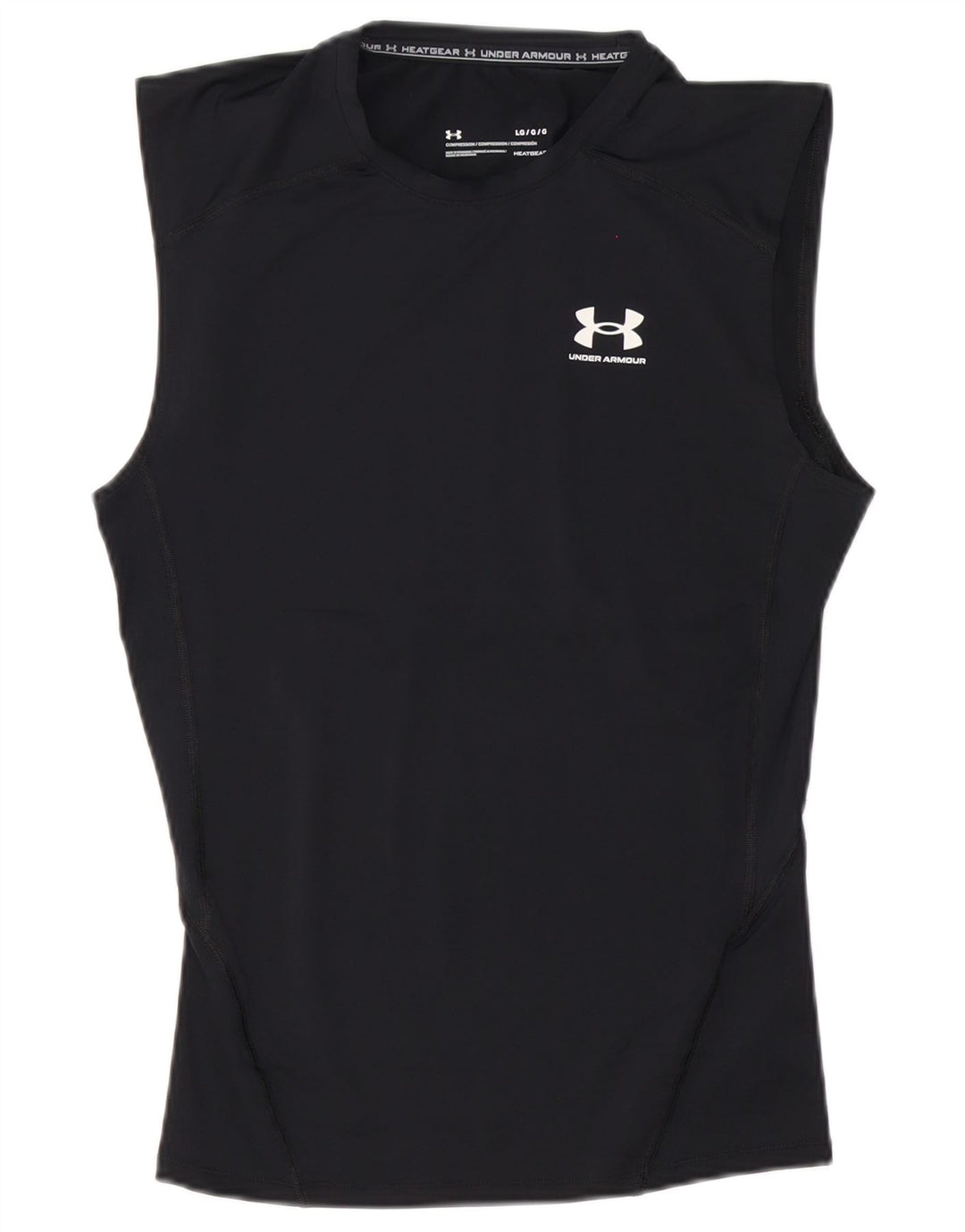 Under Armour Mens Heat Gear Vest Top Grande Poliéster Preto