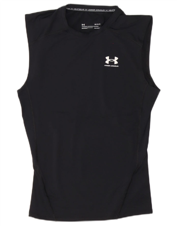 Under Armour Mens Heat Gear Vest Top Grande Poliéster Preto