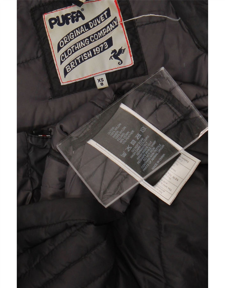 Jaqueta acolchoada feminina PUFFA tamanho 8 XS preto nylon