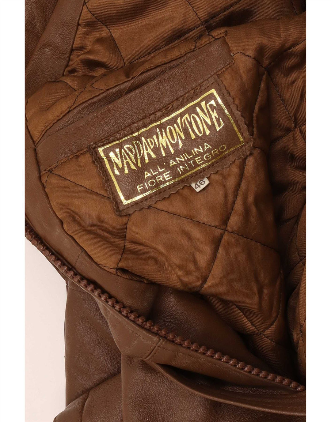 Jaqueta de couro masculina vintage IT 46 pequena marrom
