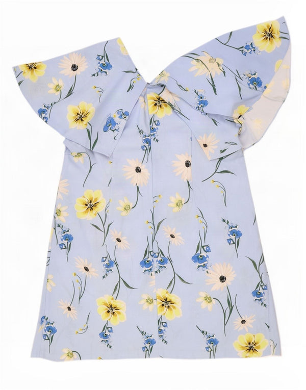 Vestido feminino Marks & Spencer UK 24 4XL azul floral poliéster