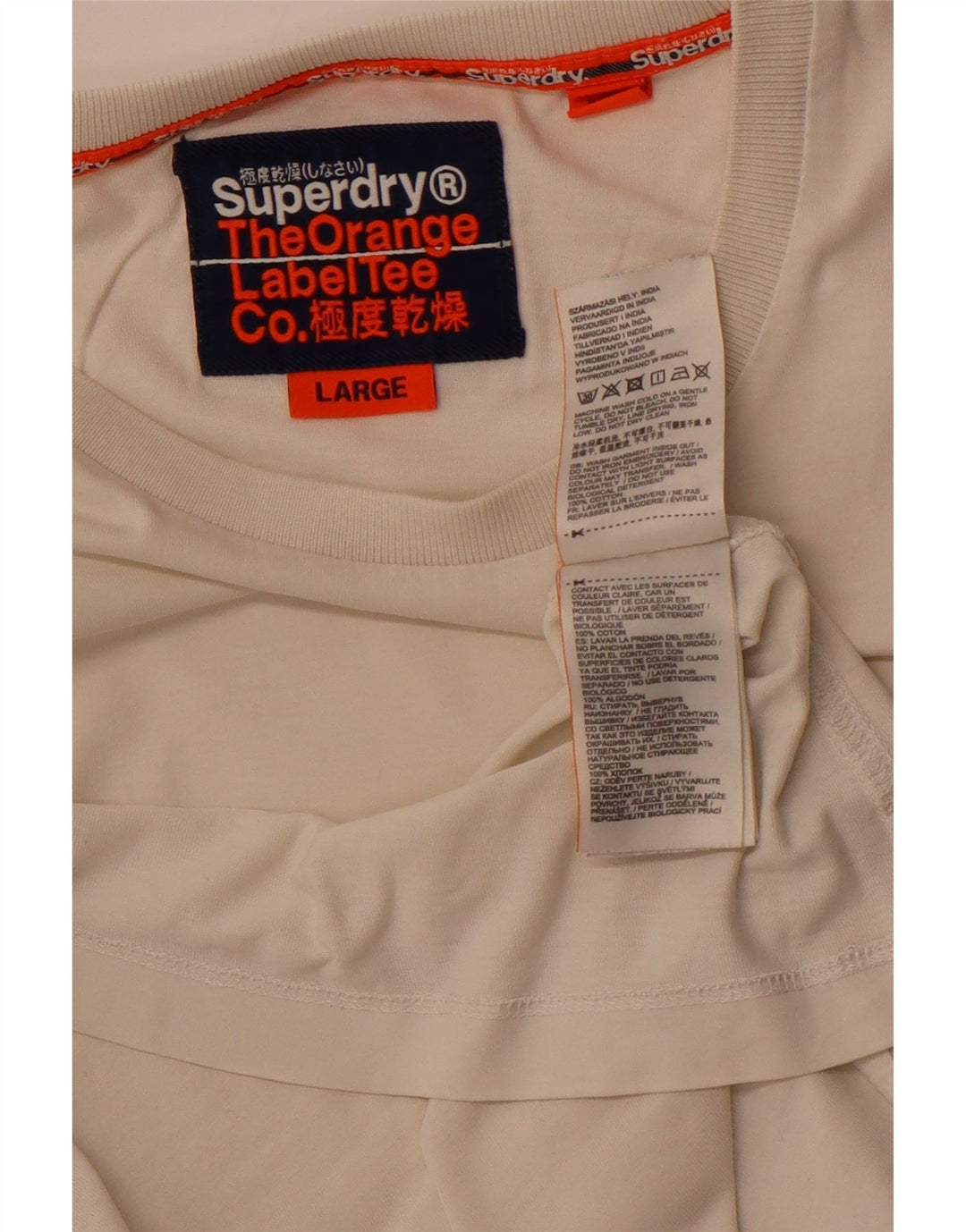 Camiseta masculina SUPERDRY grande algodão branco
