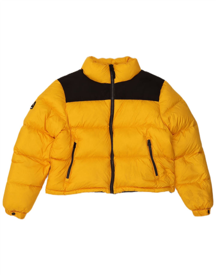 Jaqueta Superdry Feminina Crop Acolchoada UK 16 Grande Colourblock Amarelo Nylon