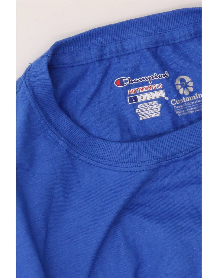 Camiseta masculina estampada Champion grande azul