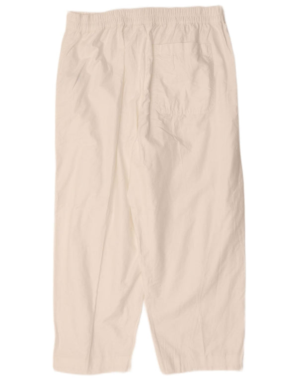 Calça feminina Marks & Spencer folgada cortada Reino Unido 16 grande W36 L25 branca