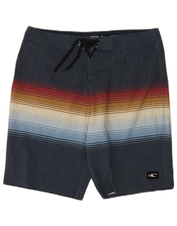 Shorts de natação masculino O'NEILL poliéster listrado azul marinho médio
