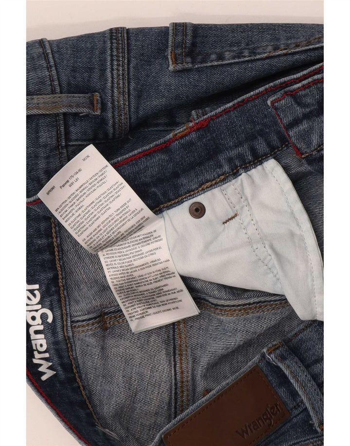Wrangler Mens Jeans Slim W36 L32 Azul Algodão