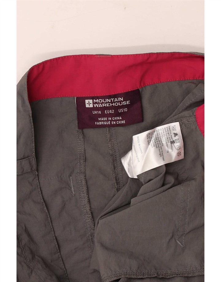 Shorts cargo feminino Mountain Warehouse UK 14 grande W34 cinza nylon