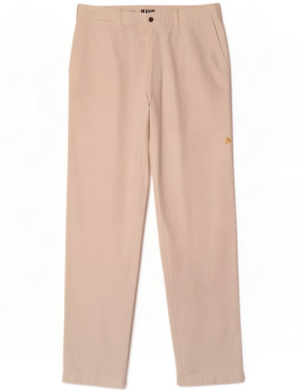 Mash Mens Straight Chino Calças IT 54 2XL W36 L34 Algodão Branco