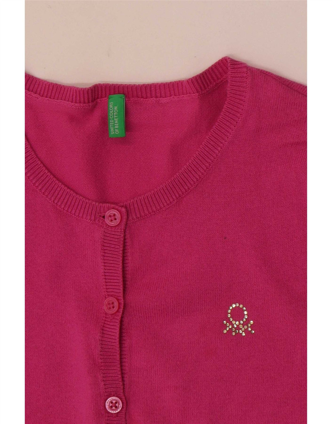Suéter Cardigan Feminino Benetton UK 8 Pequeno Rosa