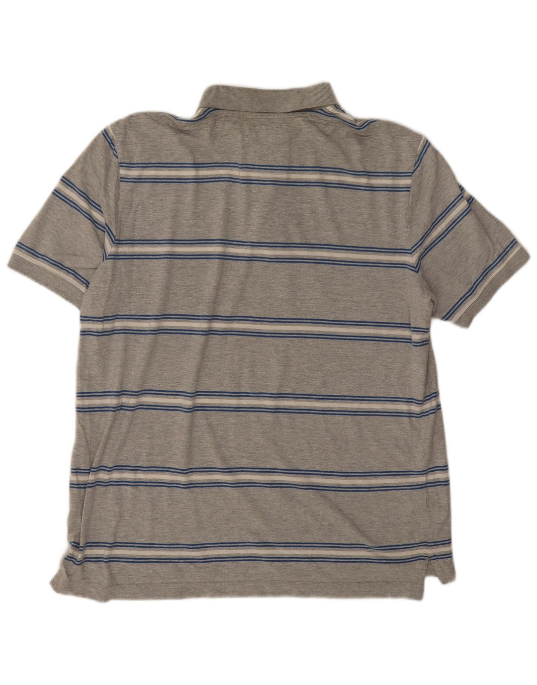 Camisa polo masculina Crew Clothing algodão listrado cinza médio