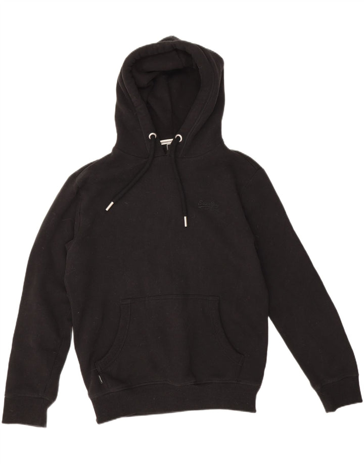 SUPERDRY moletom com capuz masculino médio algodão preto