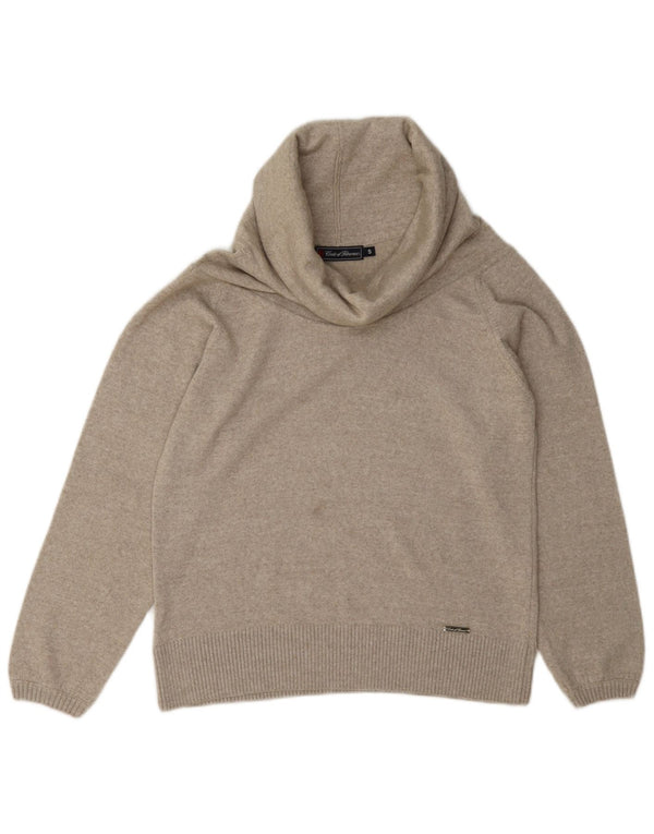 Conte of Florence Suéter feminino com gola redonda e gola redonda Reino Unido 10 pequeno cinza manchado