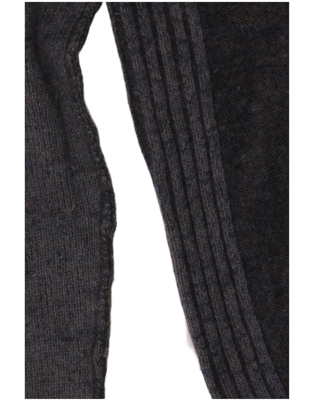 Suéter masculino Zara com gola redonda e lã colorblock cinza médio