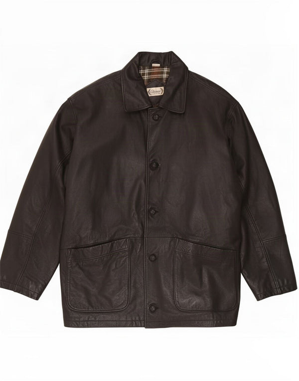 CLASSIC Mens Leather Jacket UK 41/43 Large Black