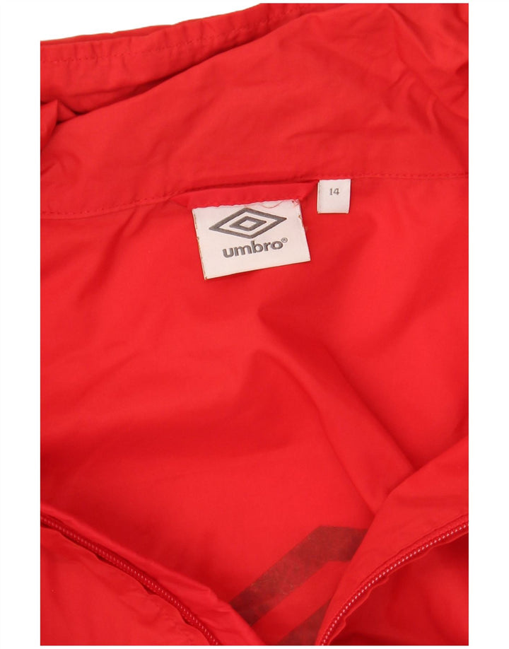 Jaqueta de chuva com capuz gráfico Umbro Boys 13-14 anos vermelho
