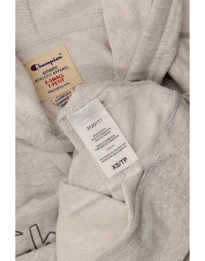 CHAMPION Mens Graphic Hoodie Jumper XS Grey Cotton Vintage Champion and Second-Hand Champion from Messina Hembry 