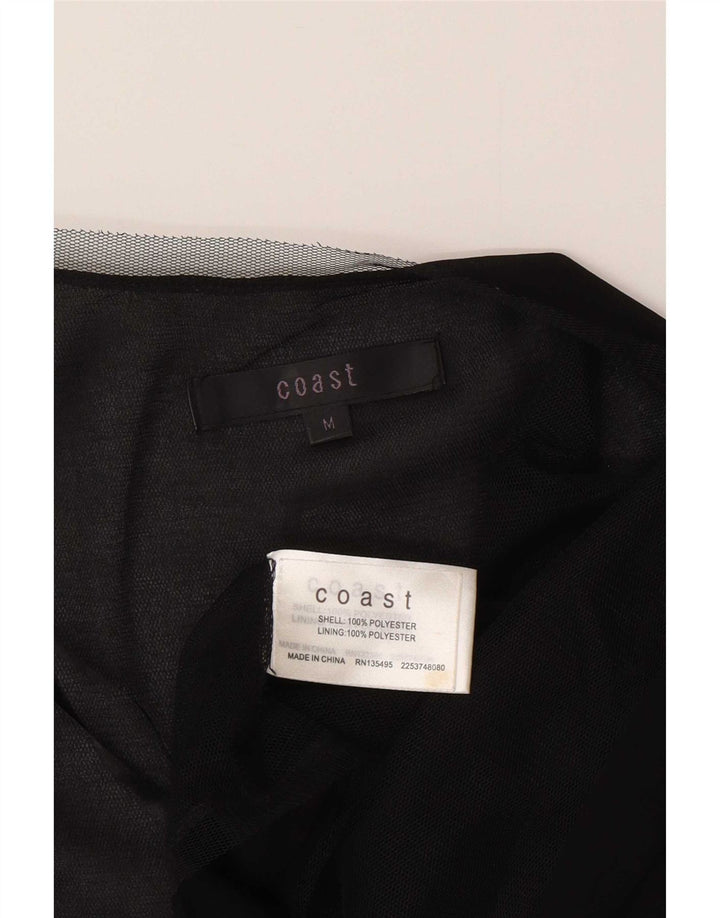 Bolero feminino Coast com manga 3/4 transparente Reino Unido 14 poliéster preto médio
