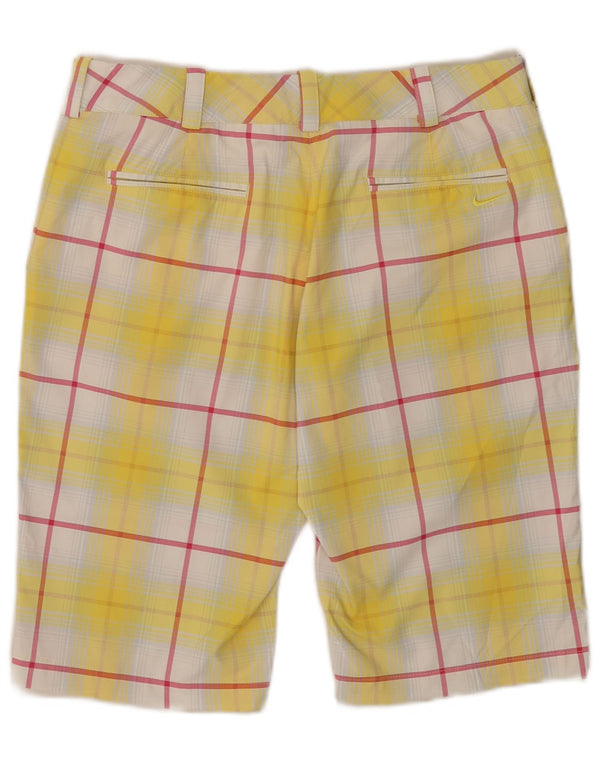 Shorts Nike Dri Fit Golf Chino Feminino UK 12 Médio W32 Amarelo Xadrez