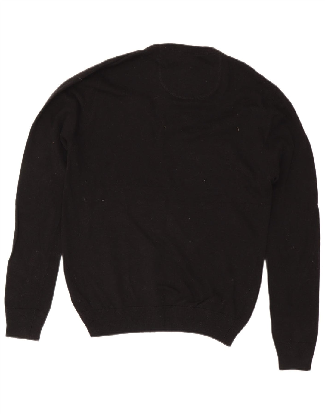 Jack Wills Suéter masculino slim fit com gola redonda, algodão preto médio