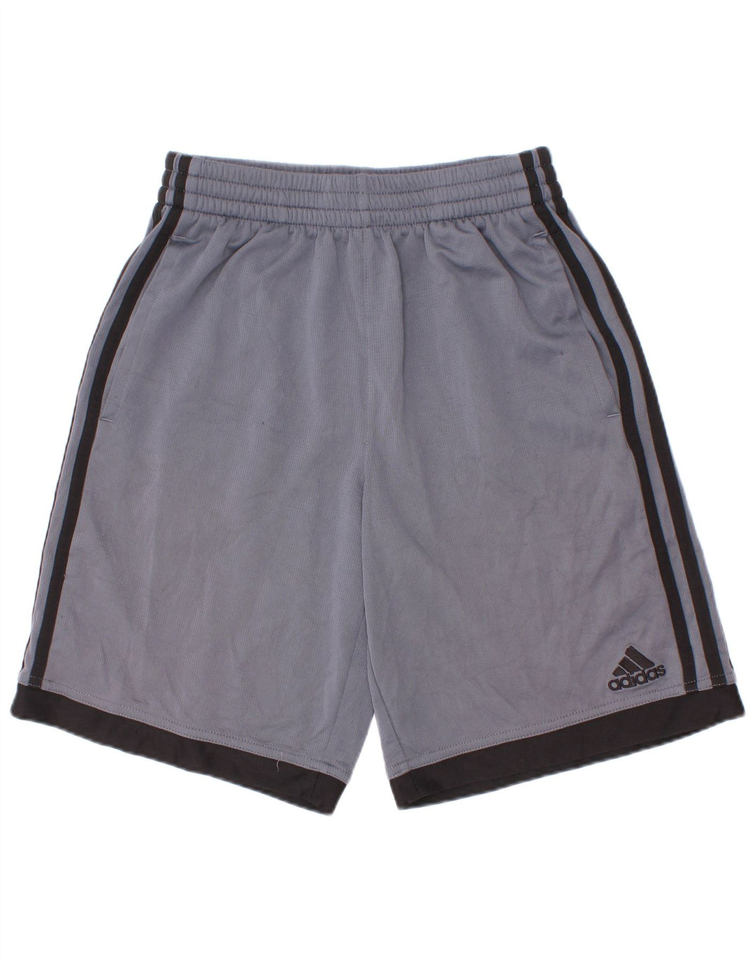 Shorts esportivos masculinos Adidas 10-11 anos médio azul colorblock poliéster