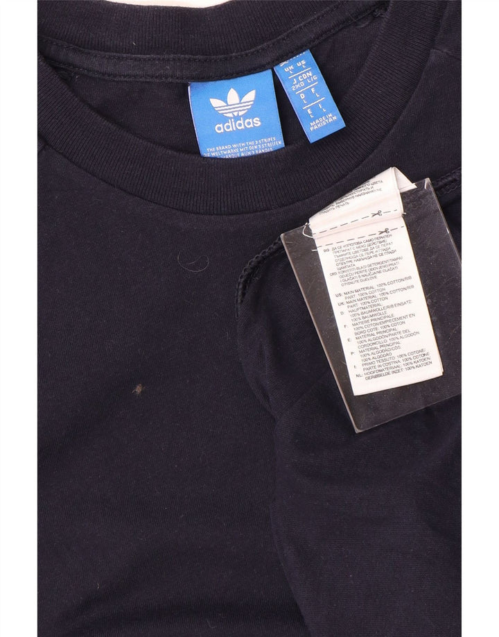 Camiseta masculina Adidas grande algodão azul marinho