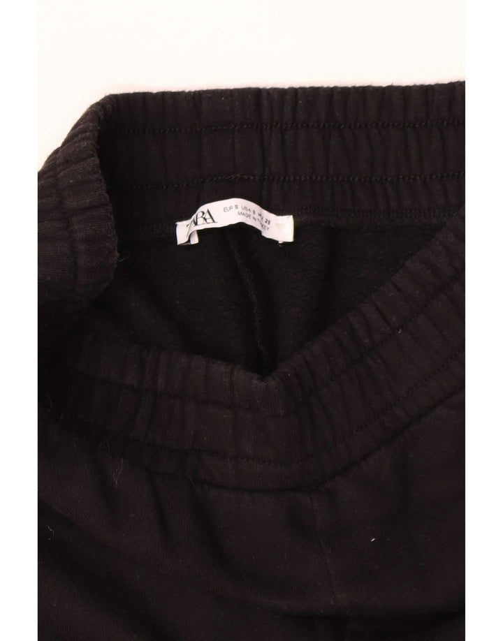 Zara Womens Capri Calças de treino Reino Unido 8 Pequeno Preto