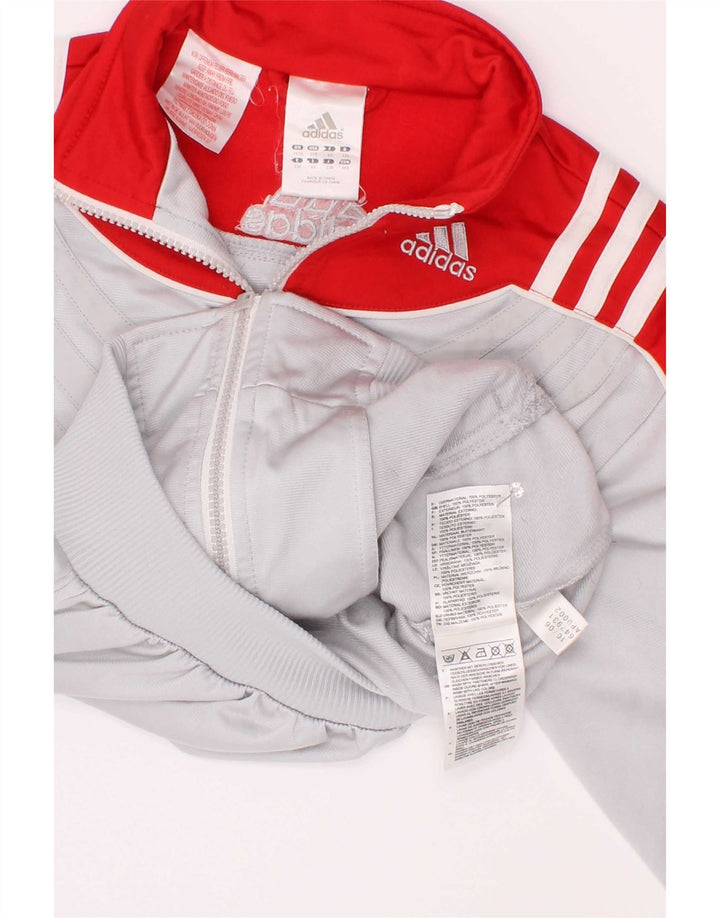 Jaqueta Adidas Boys Graphic Tracksuit Top 5-6 Anos Cinza Colorblock