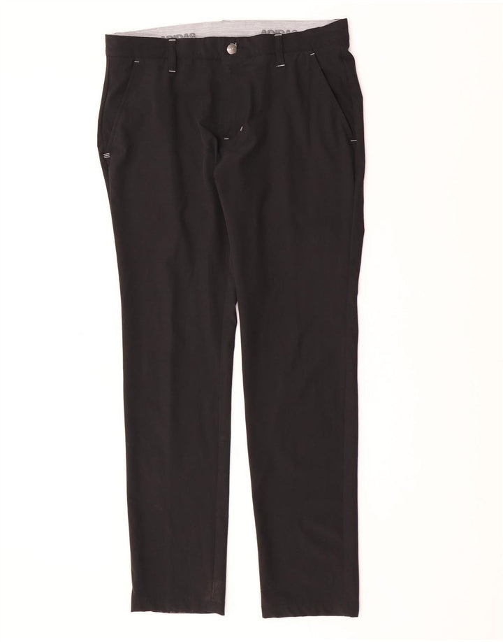 Adidas Mens Slim Chino Calças W32 L32 Poliéster Preto