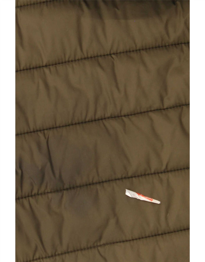 Jaqueta acolchoada com capuz feminina Superdry UK 14 nylon cáqui médio