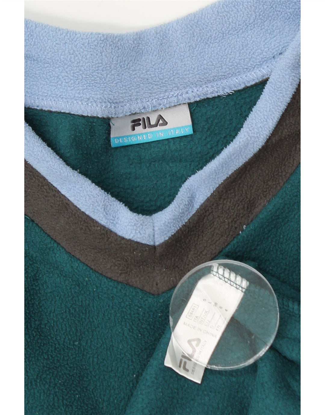 FILA Mens Fleece Jumper Grande Verde Colorblock Poliéster