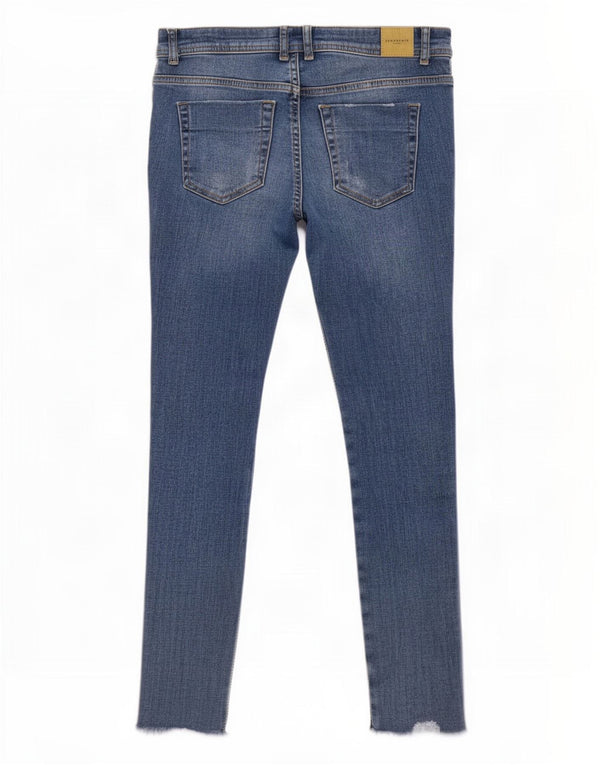 Zara Jeans Skinny Feminino UE 38 Pequeno W28 L28 Azul