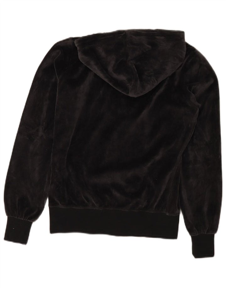 CHAMPION Suéter feminino Heritage Fit Velour Zip com capuz Reino Unido 10 pequeno preto