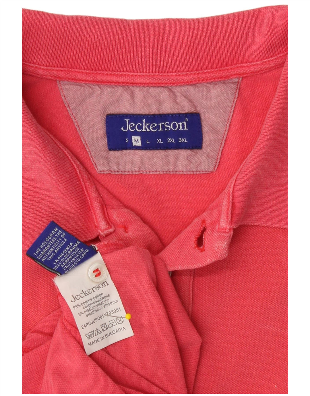 Camisa polo masculina Jeckerson de algodão rosa médio