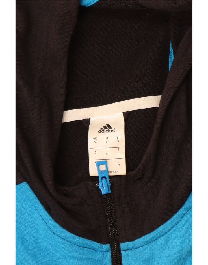 Suéter adidas masculino com capuz e zíper, pequeno, preto, algodão colorblock